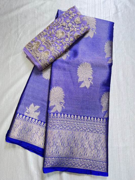 Blue Tissue Saree