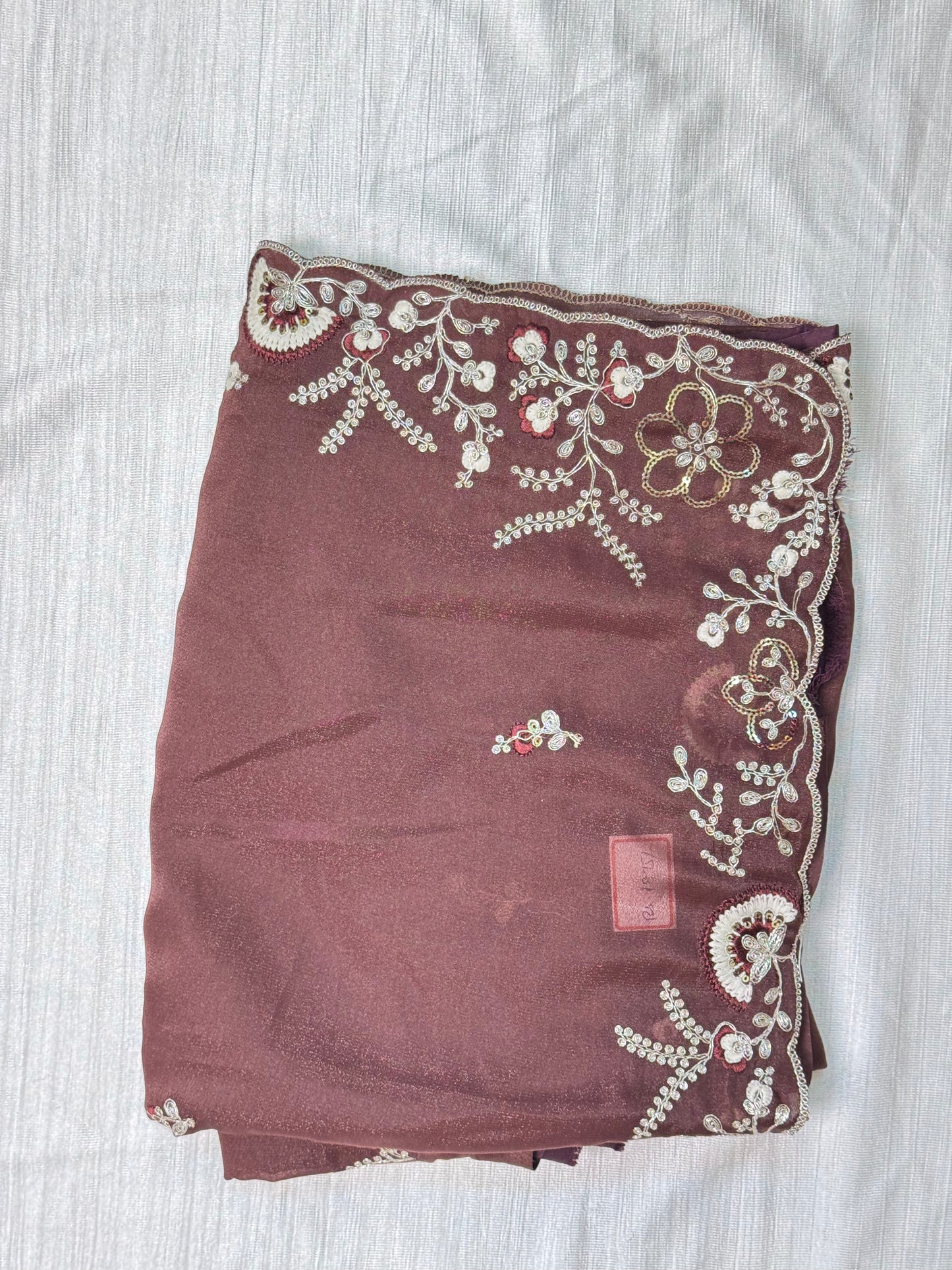 Purple Mauve Designer Saree with work blouse
