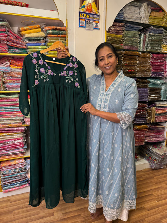 Bottle Green Ready to wear Kurthi