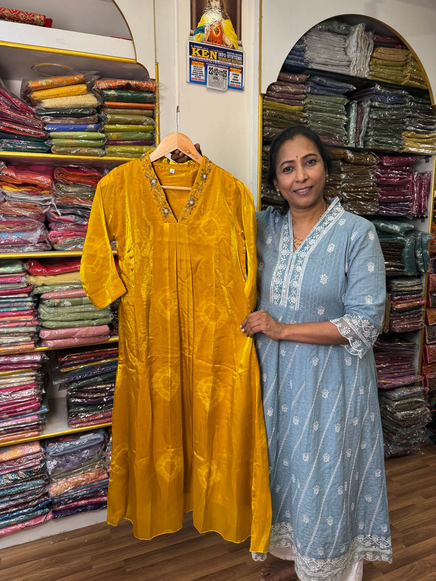Mustard Yellow Ready to wear Kurthi