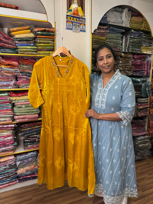 Mustard Yellow Ready to wear Kurthi