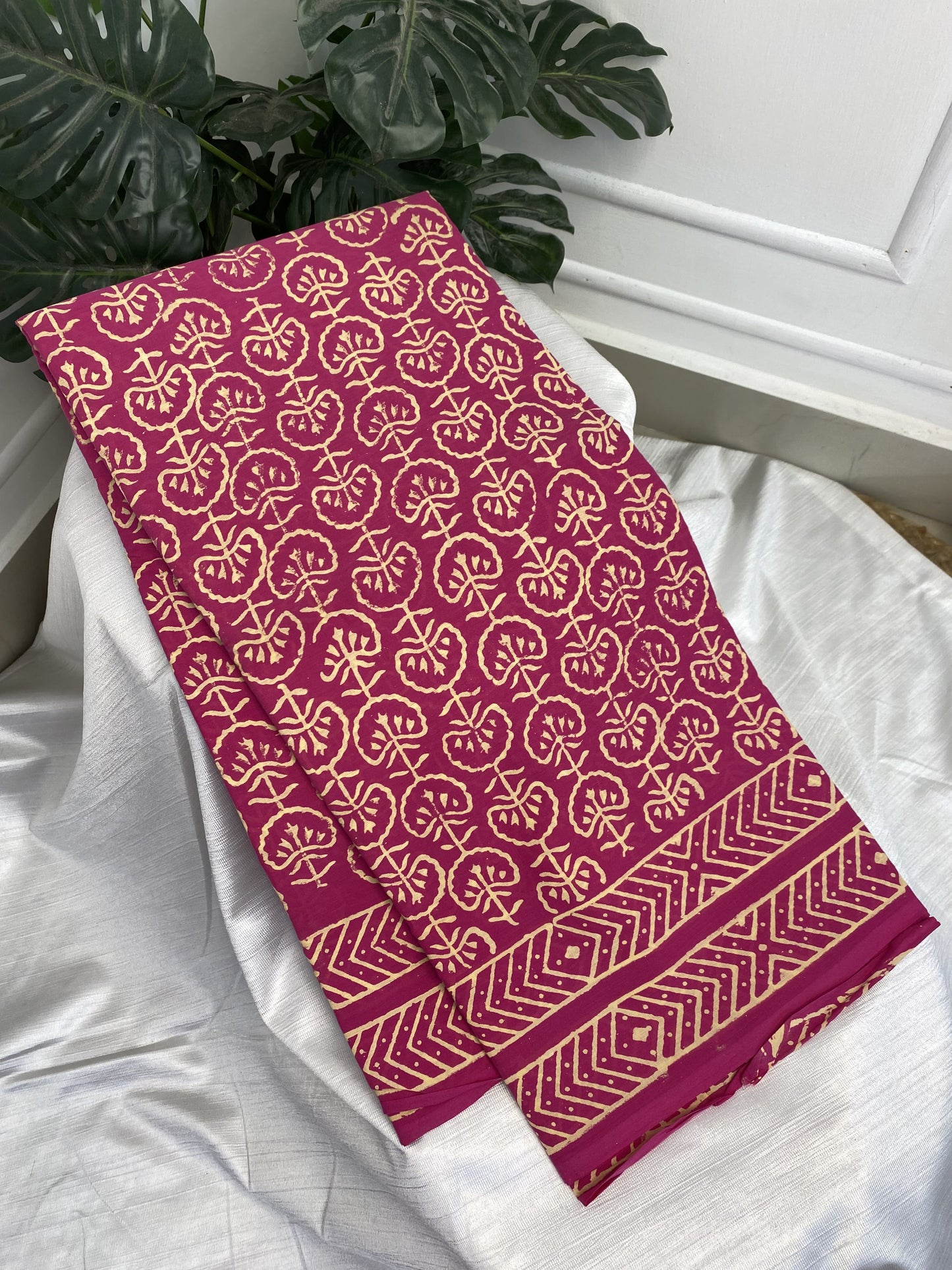 Pink Pure Cotton Saree