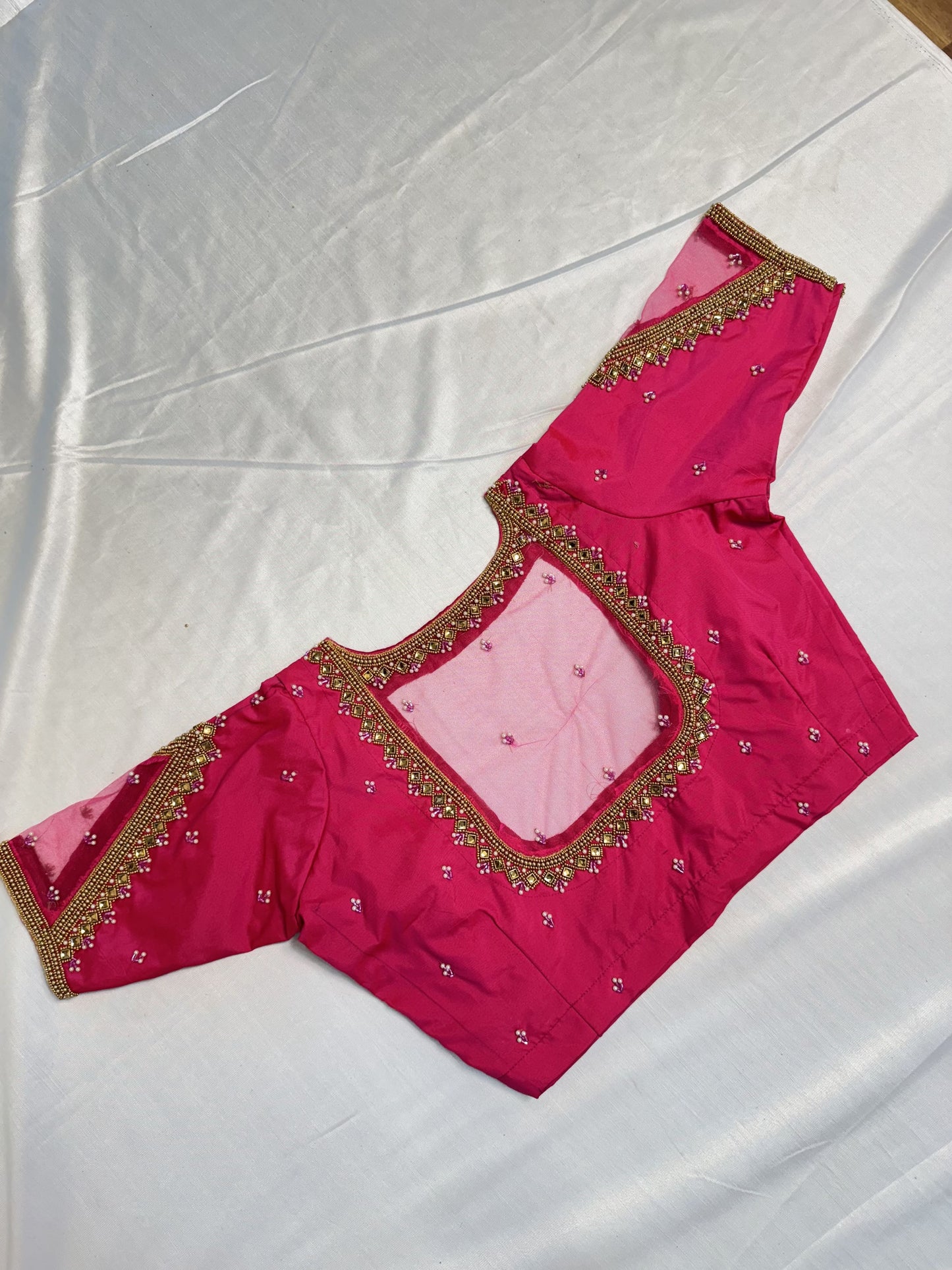 Pink Ready to Wear Hand Work Blouse