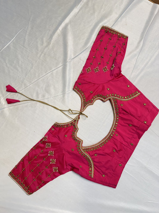 Pink Ready to Wear Hand Work Blouse