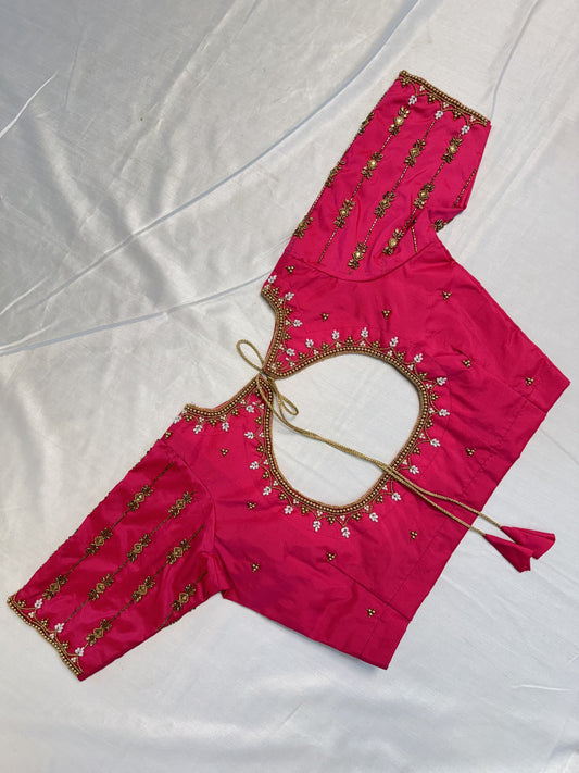 Pink Ready to Wear Hand Work Blouse