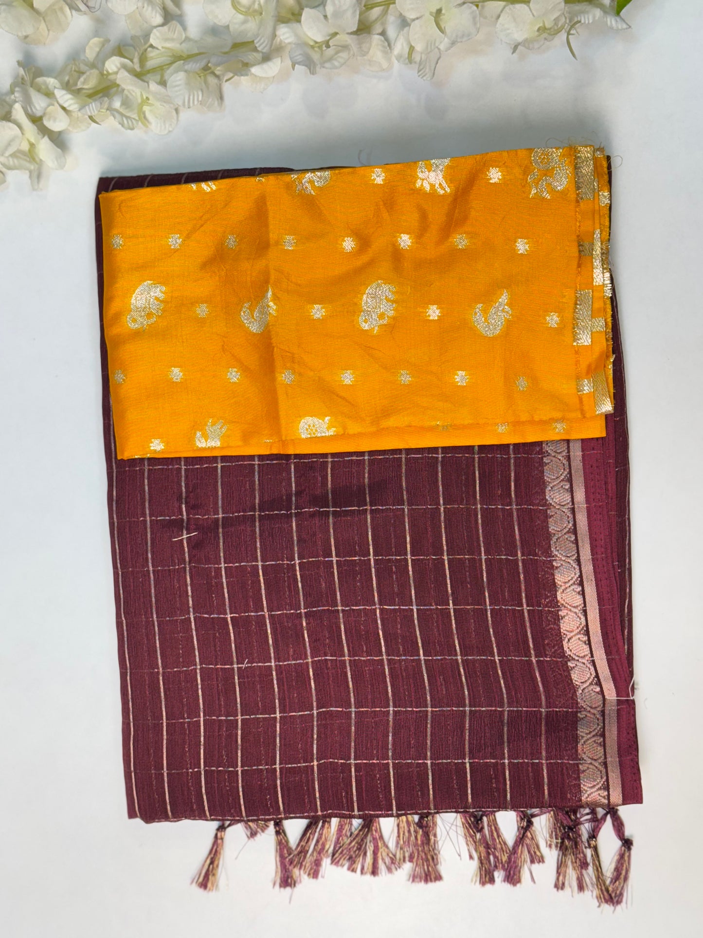 Brown  Chiffon Saree