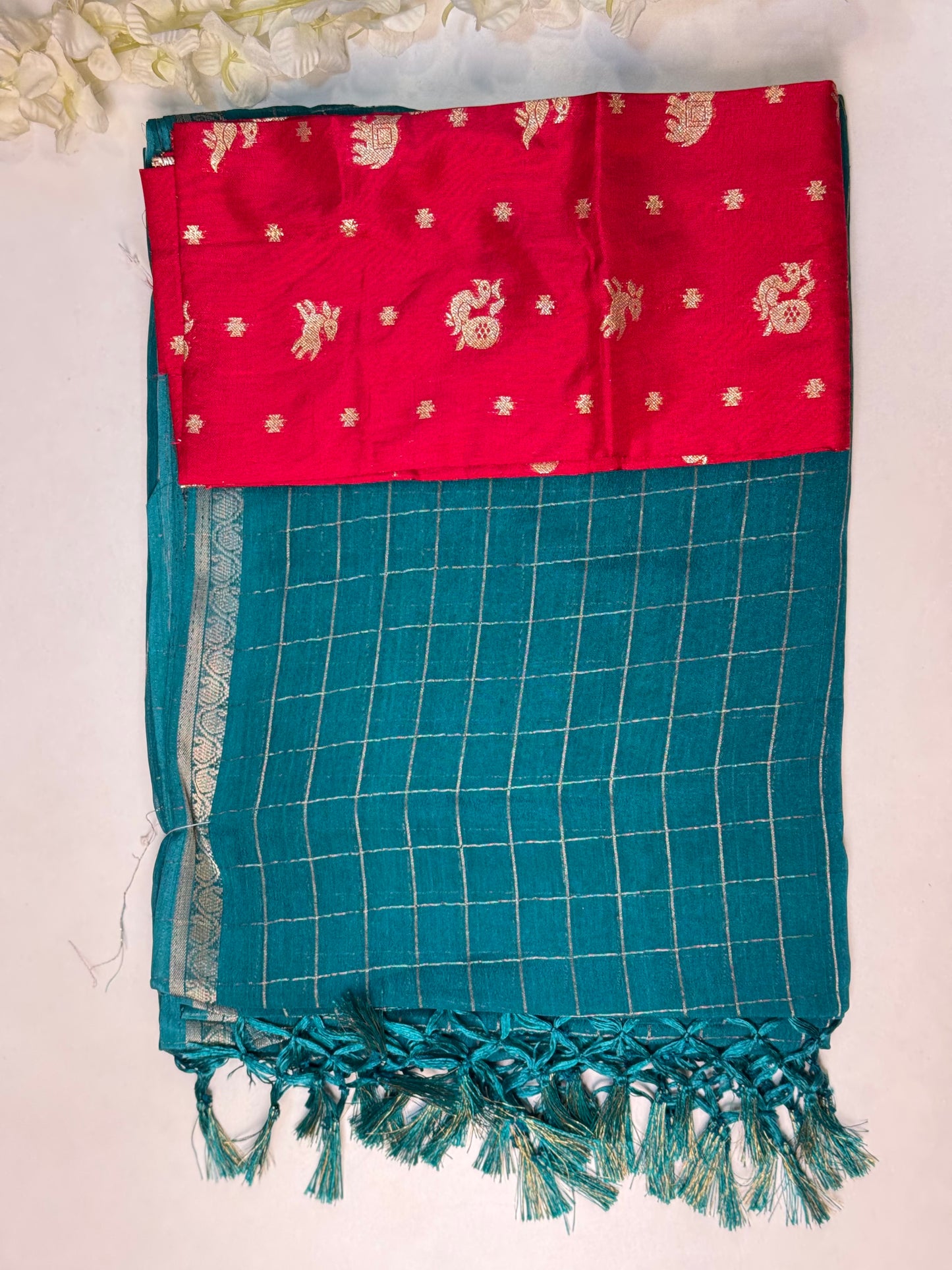 Rama green Chiffon Saree