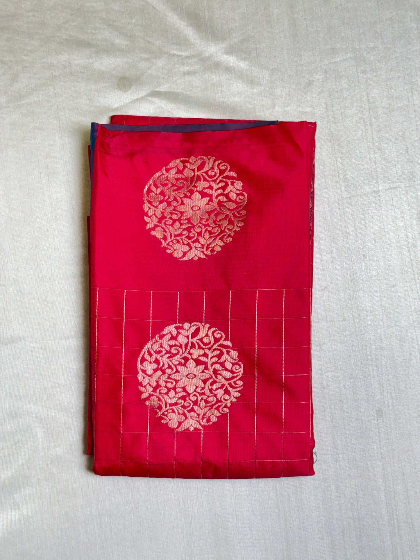 Tomato Pink Soft Silk Saree