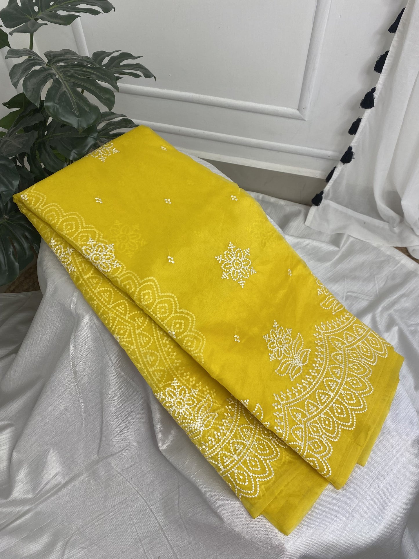 Yellow Organza Saree