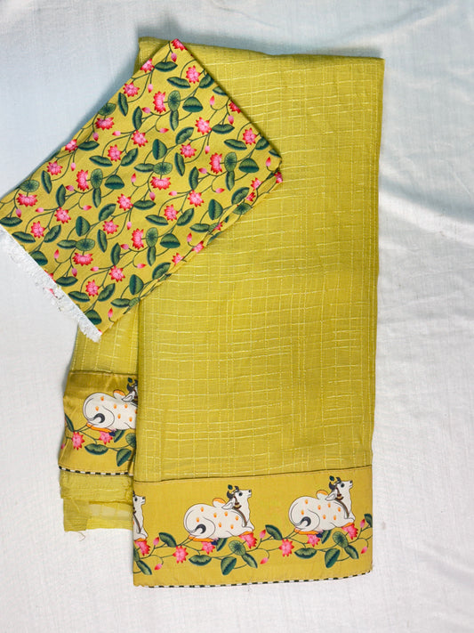 Yellow Georgette Saree