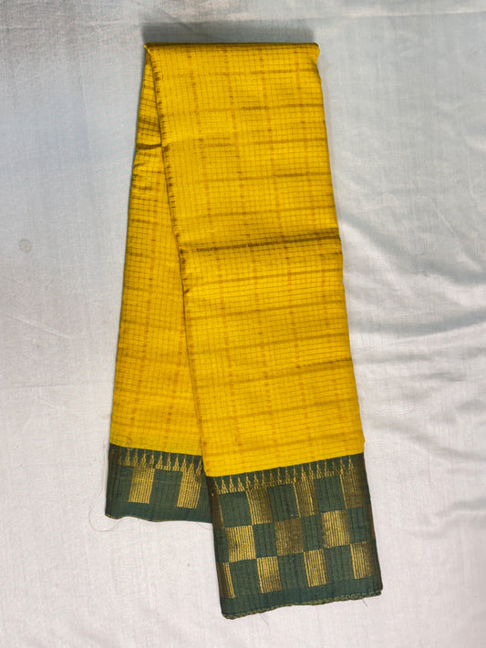 Yellow Semi Cotton Saree
