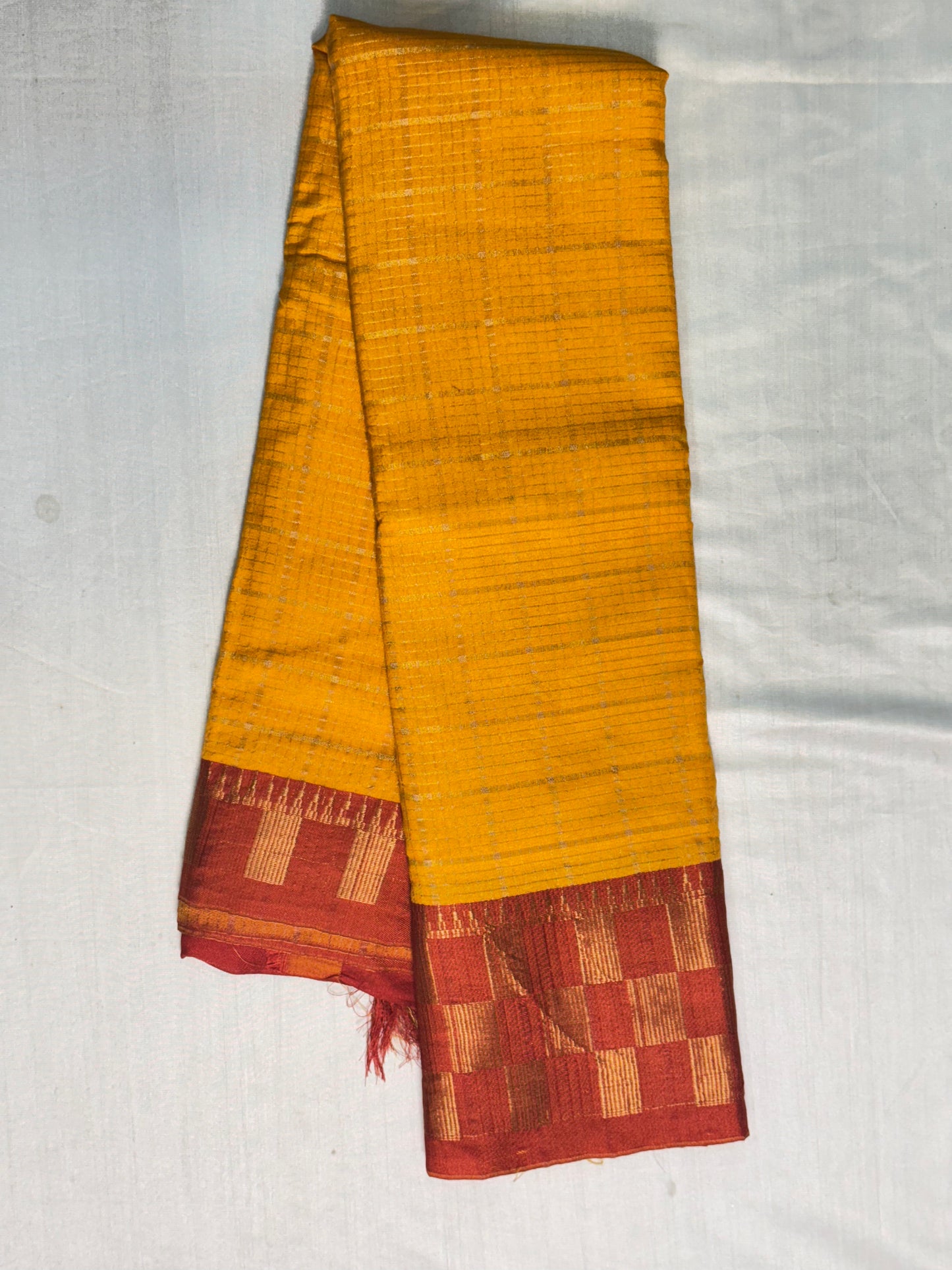 Orange Semi Cotton Saree