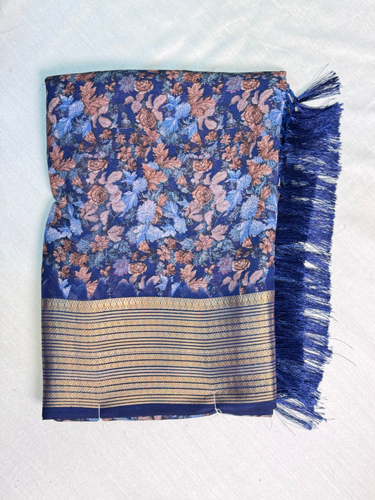 Dark Blue Georgette Saree