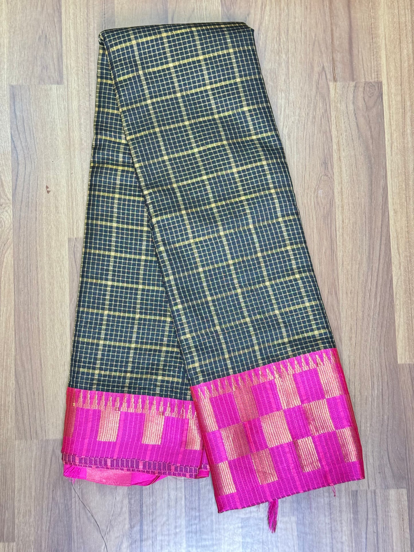 Black Semi  Cotton Saree
