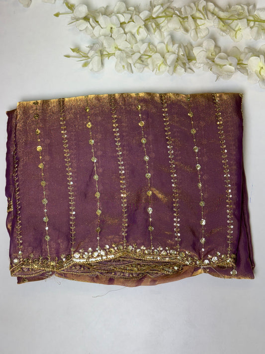 Light lavender Space Silk Designer Saree