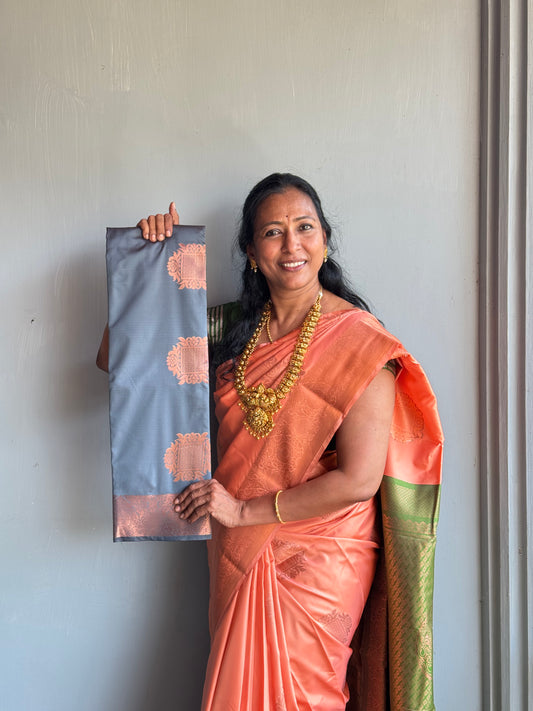 Grey Soft Silk Saree