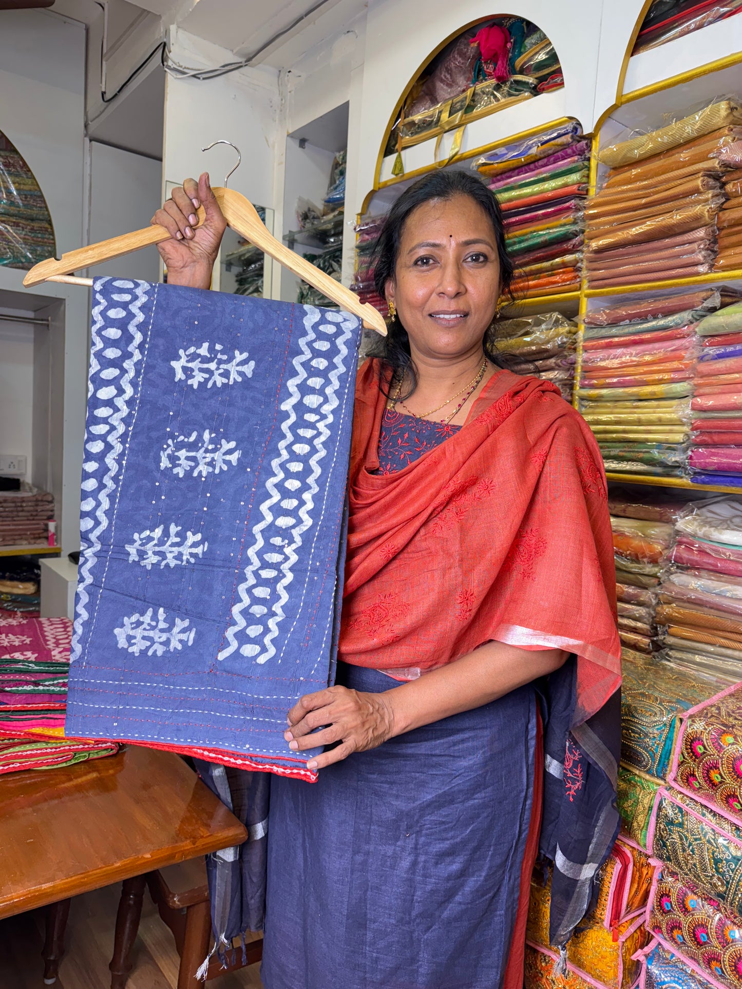 Blue Cotton Saree