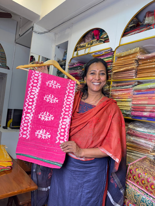 Light PinkCotton Saree