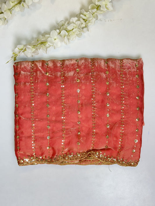 Light Pink Space Silk Designer Saree