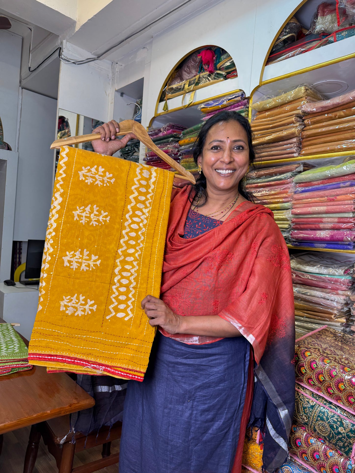 Yellow Cotton Saree