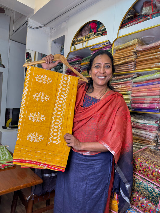 Yellow Cotton Saree