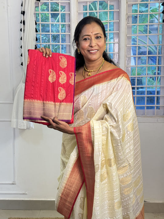 Pink Bhagalpuri Soft Silk Saree