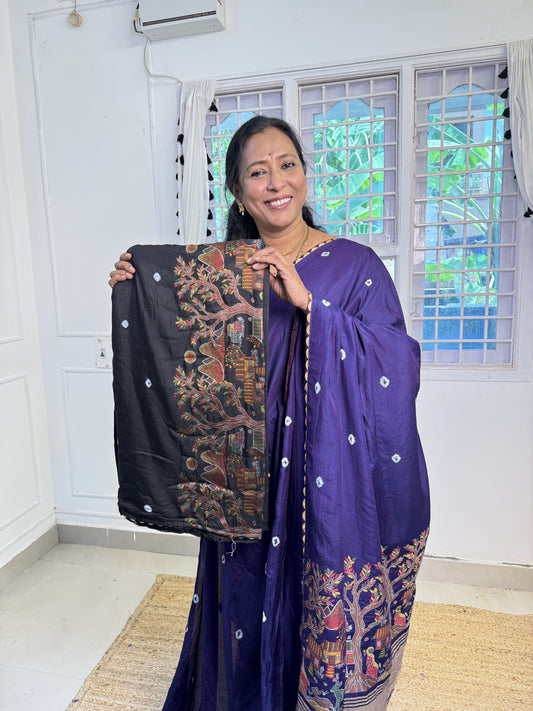 Dark Green Cotton Saree