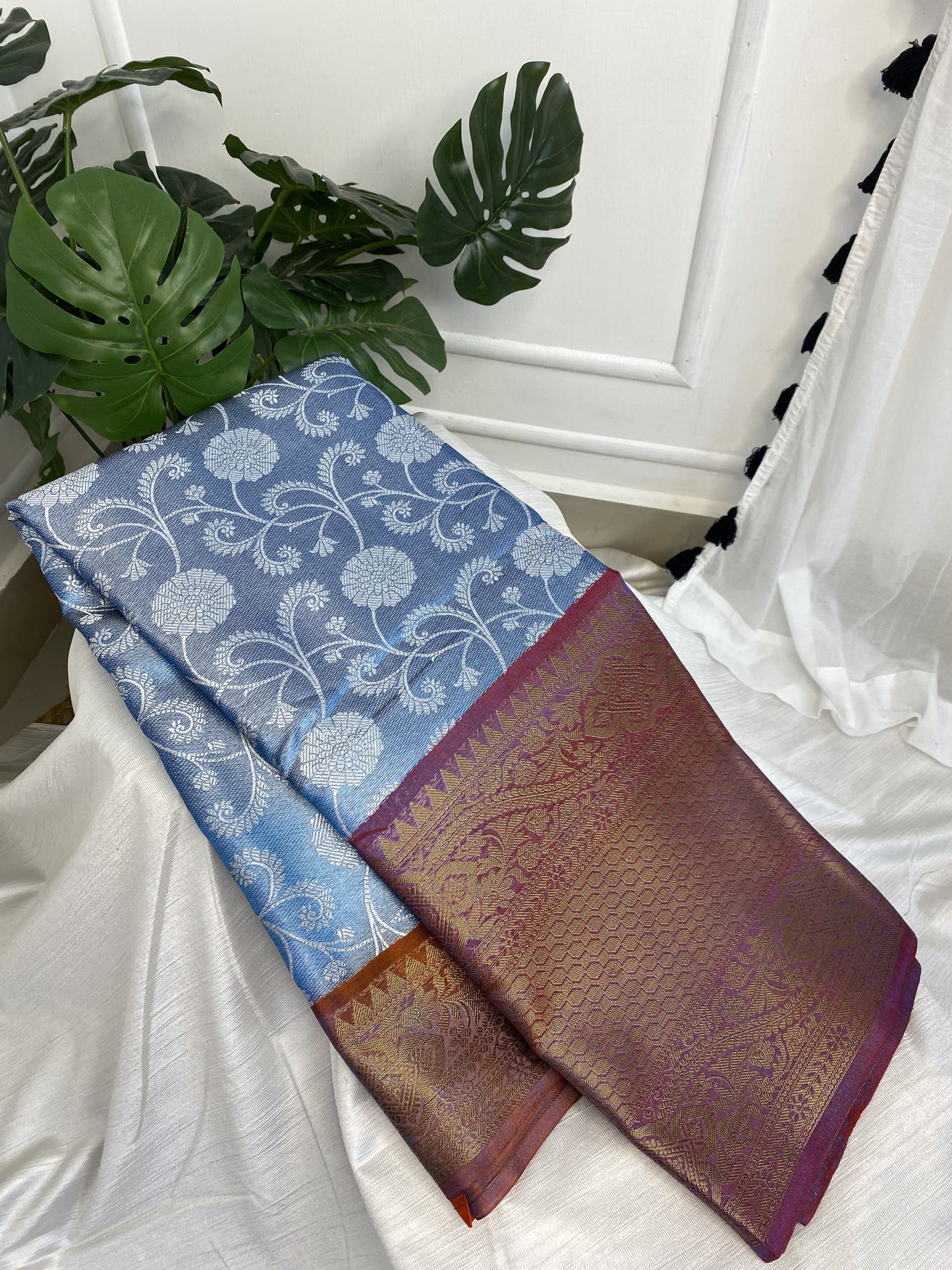 Blue Tissue Saree