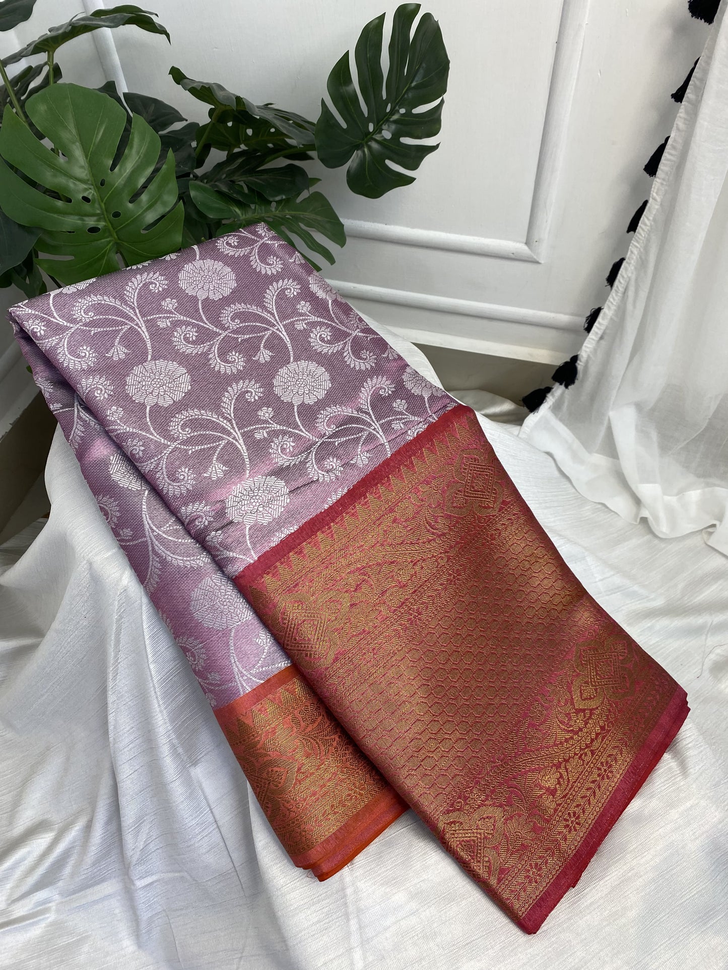 Pink Tissue Saree