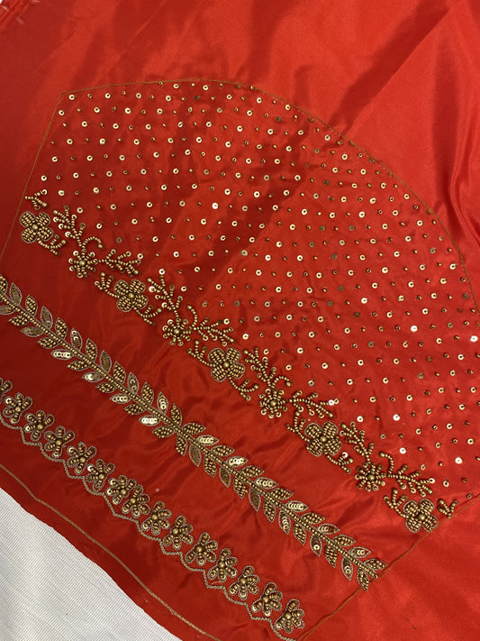Red Hand Work Blouse