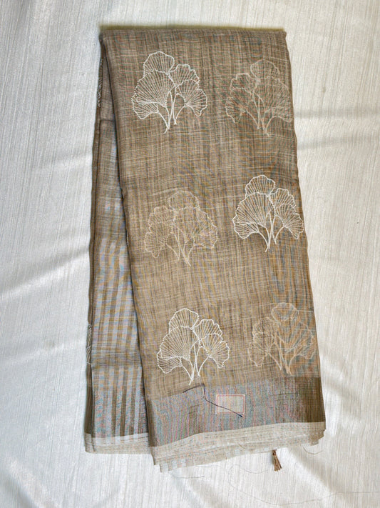 Light Brown Linen Saree