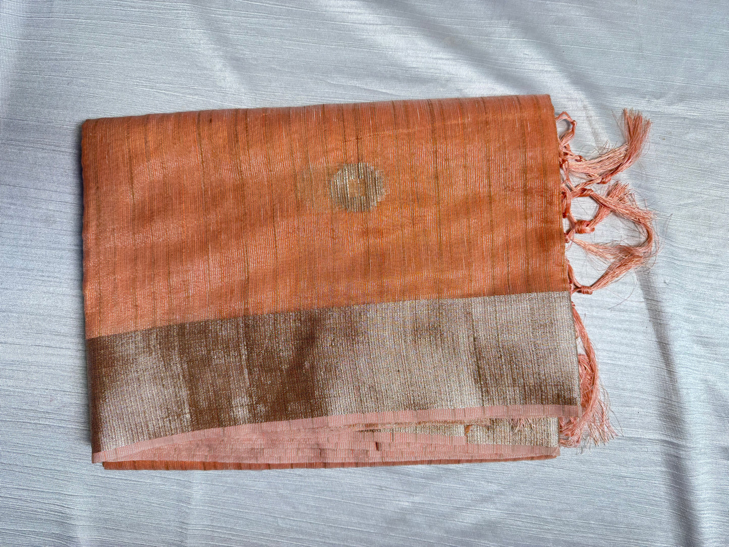 Orange Cotton Saree