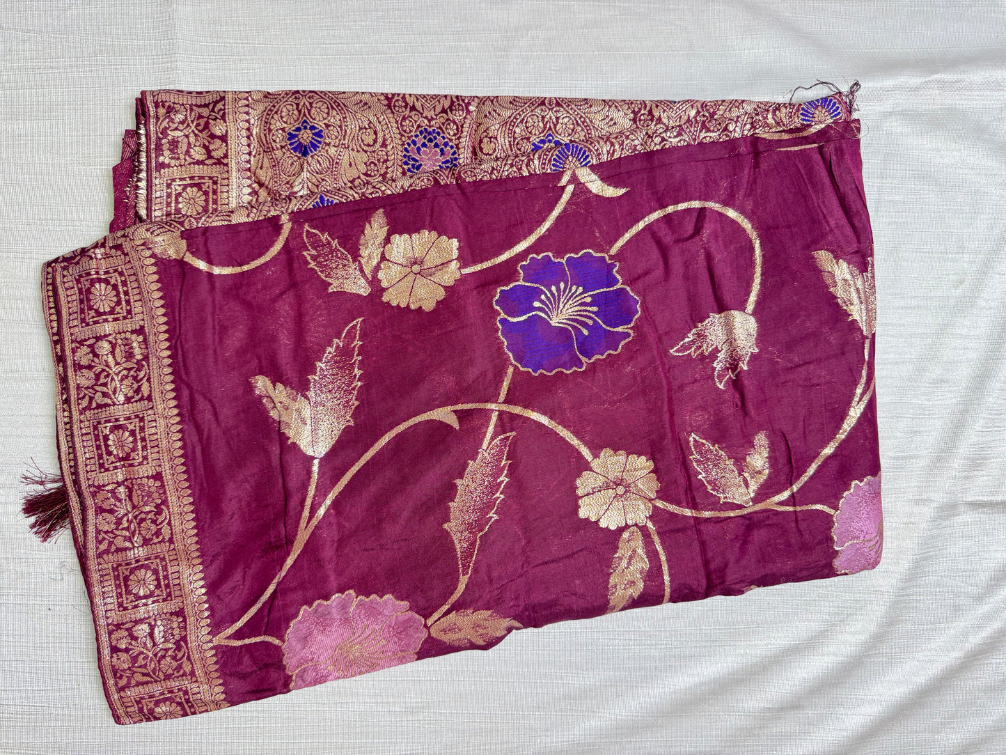 Wine Georgette Saree