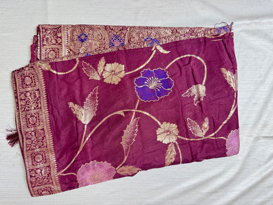 Wine Georgette Saree