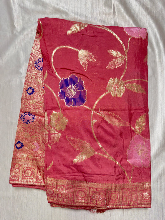 Peach Georgette Saree