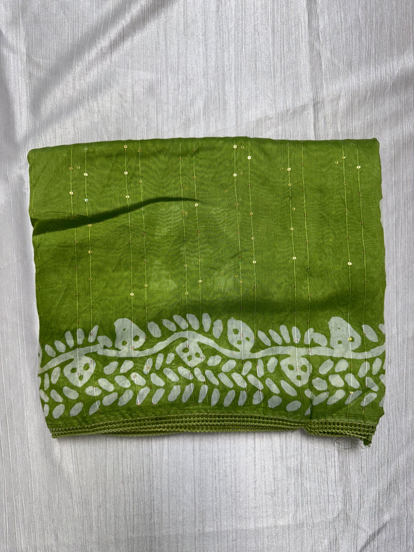 Parrot Green Cotton Saree
