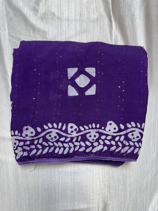 Purple Cotton Saree