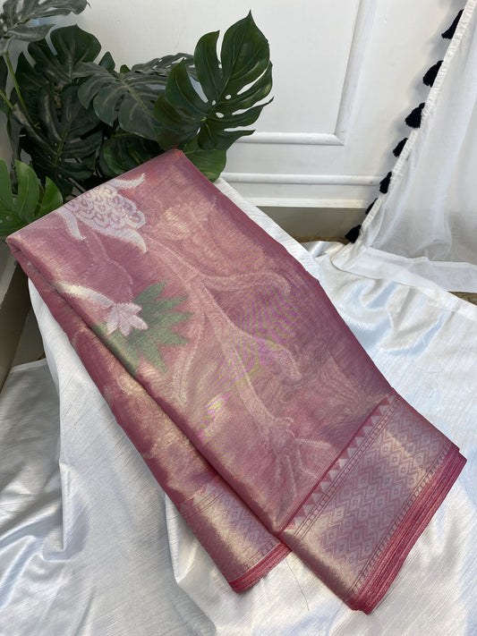 Pink Tissue Saree