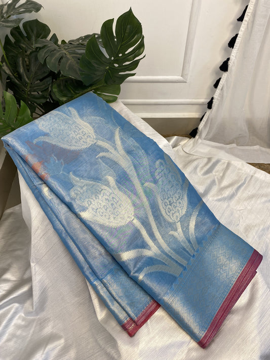 Light Blue Tissue Saree