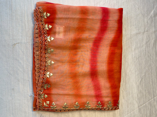 Orange Mixed Designer Saree
