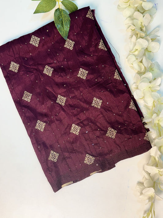 Dark Magenta Printed Cotton Blouse