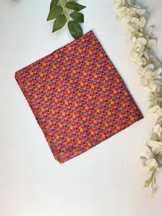 Maroon Printed Cotton Blouse