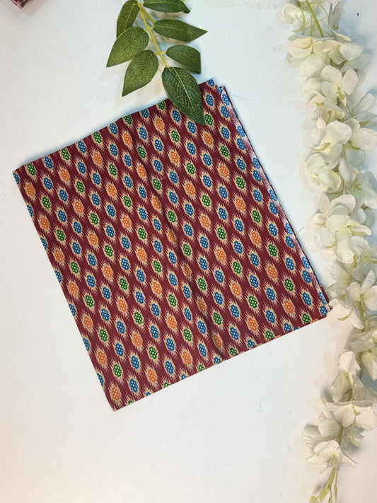 Brown Printed Cotton Blouse