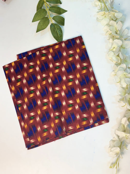 Brown Printed Cotton Blouse