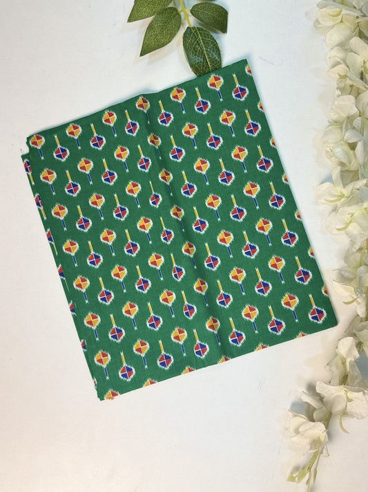 Green Printed Cotton Blouse