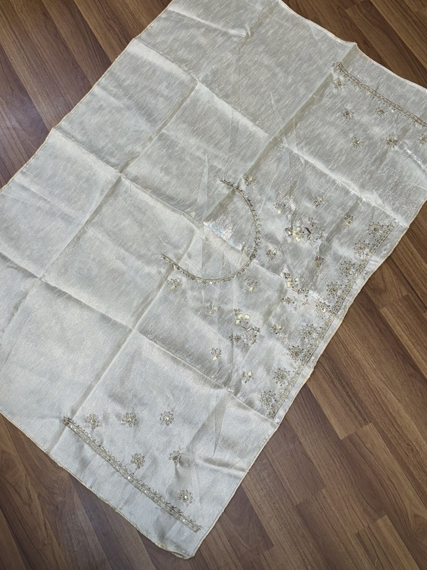 Silver White Hand Work Blouse