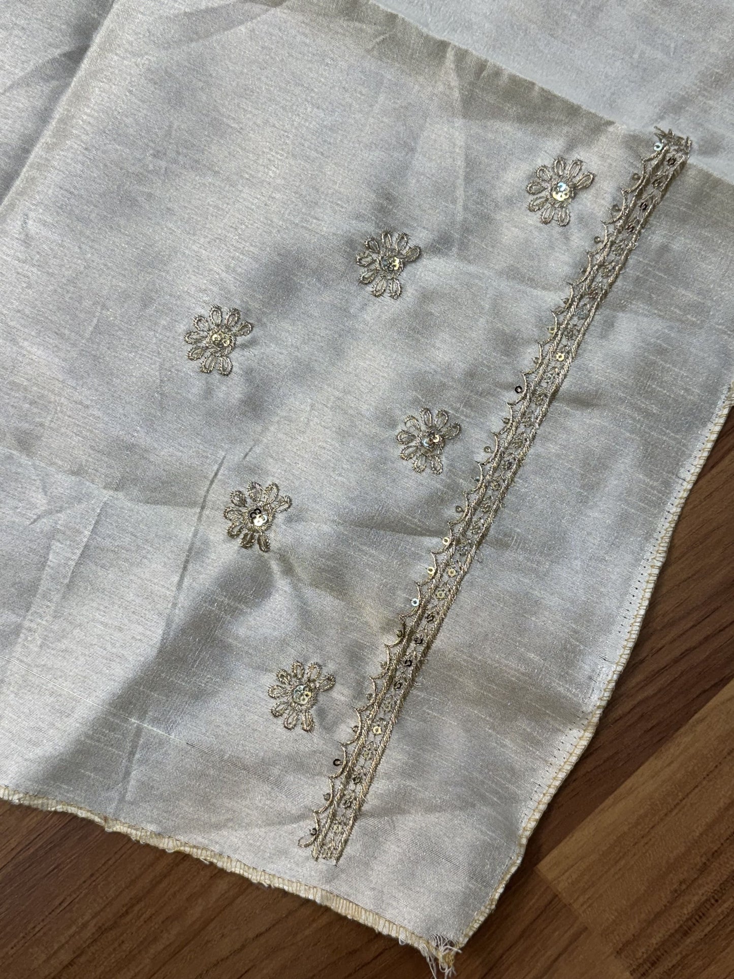 Silver White Hand Work Blouse