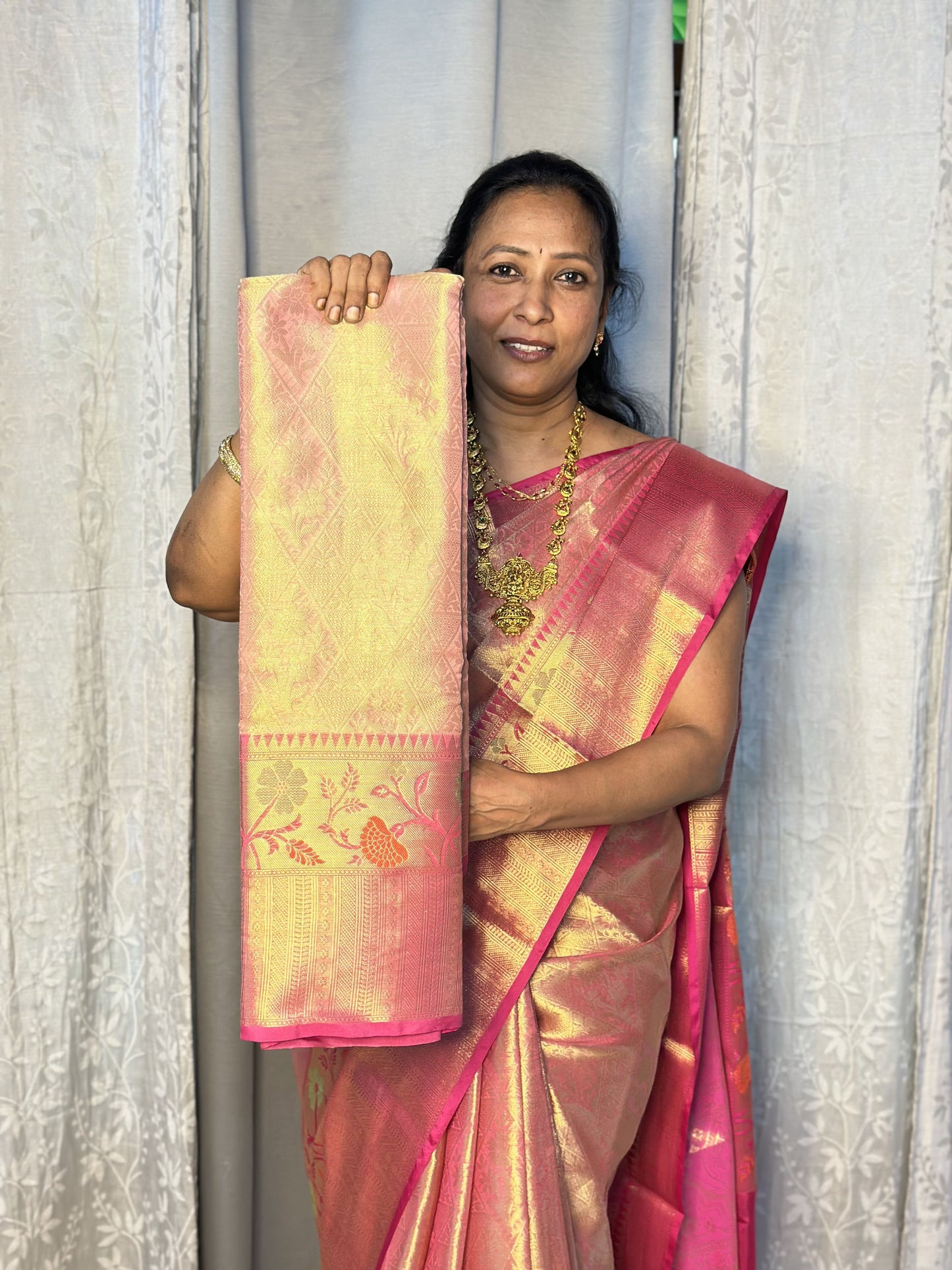 Light Pink Tissue Saree