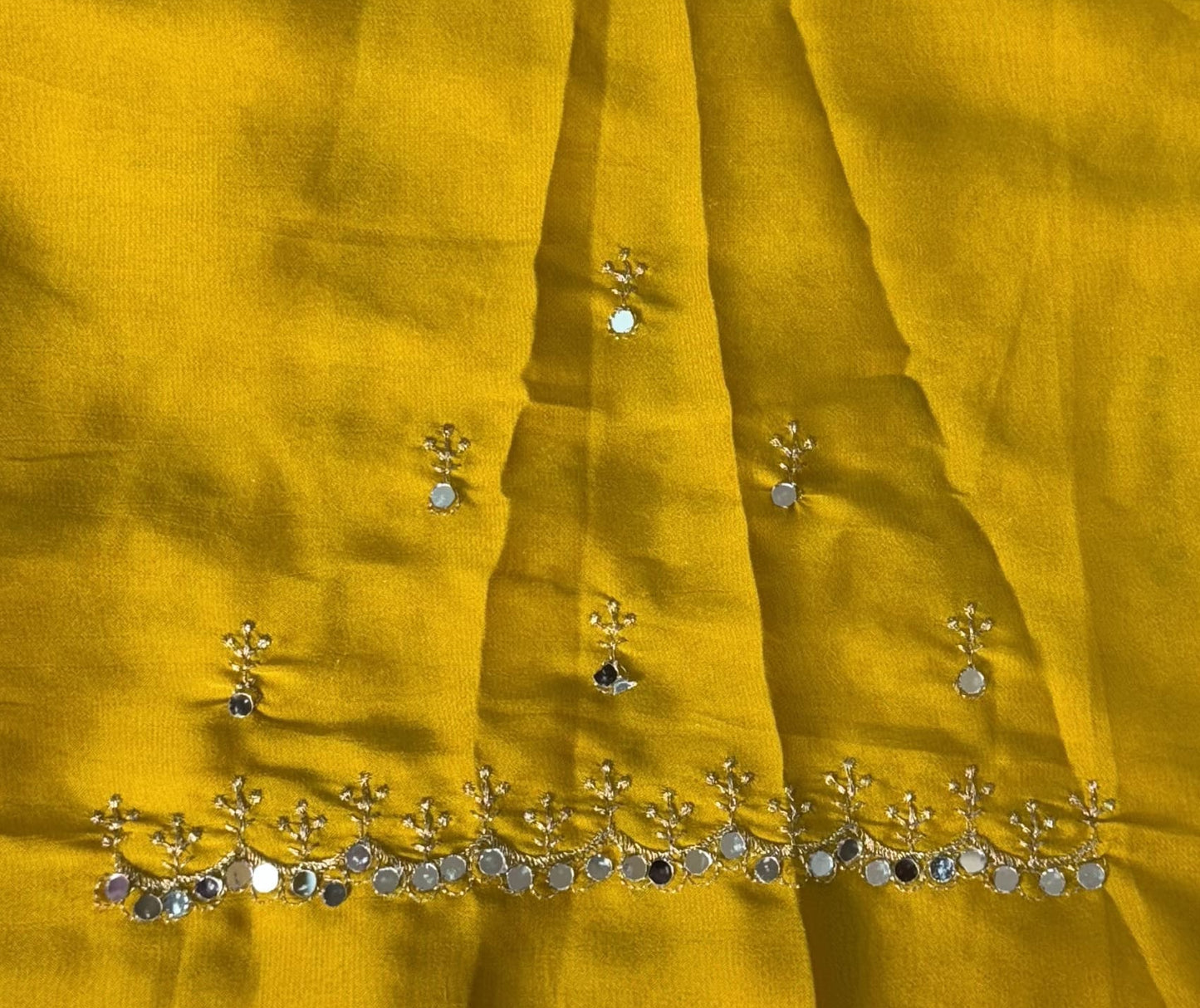 Beige with Yellow Designer Saree