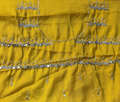 Beige with Yellow Designer Saree